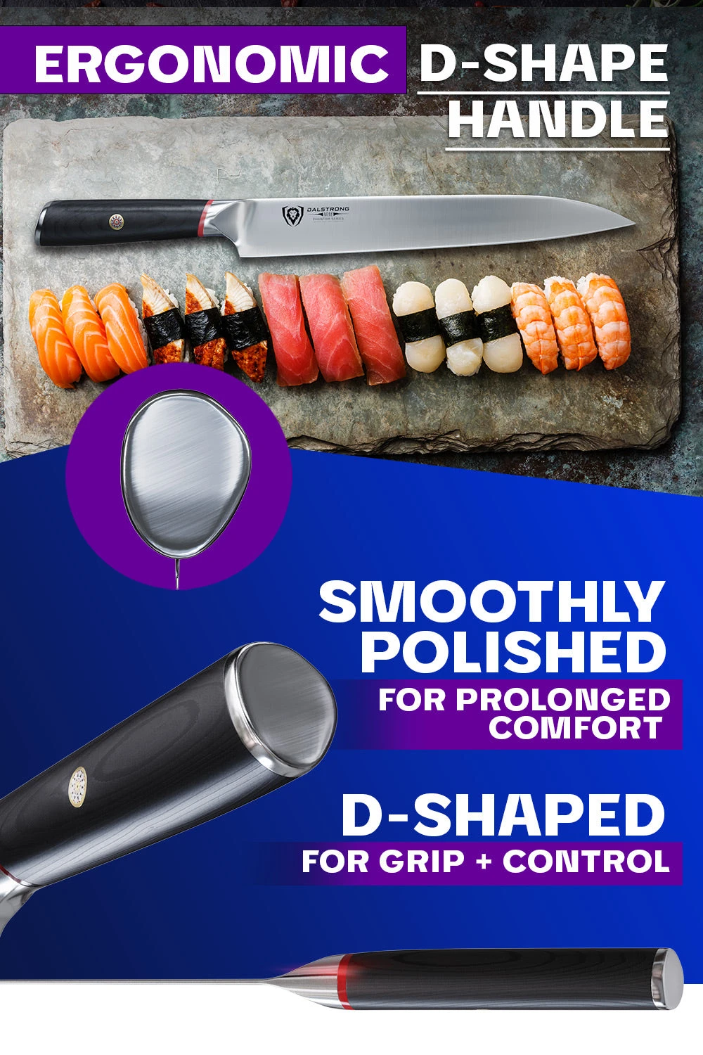 Yanagiba Slicer 9.5" | Single Bevel | Phantom Series | Dalstrong © 8 Yanagiba Slicer 9.5" | Single Bevel | Phantom Series | Dalstrong © - Image 6