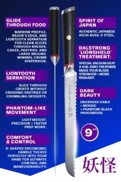 Serrated Bread Knife 9" | Phantom Series | Dalstrong © 17 Serrated Bread Knife 9" | Phantom Series | Dalstrong © -Dalstrong PS 9in Bread LISTING 5