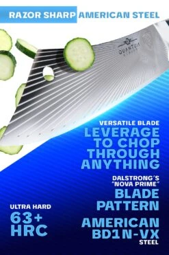 Chef & Cleaver Hybrid Knife 8" | Crixus | Quantum 1 Series | Dalstrong © -Dalstrong Q1S Crixus Knife 8in Editable 2