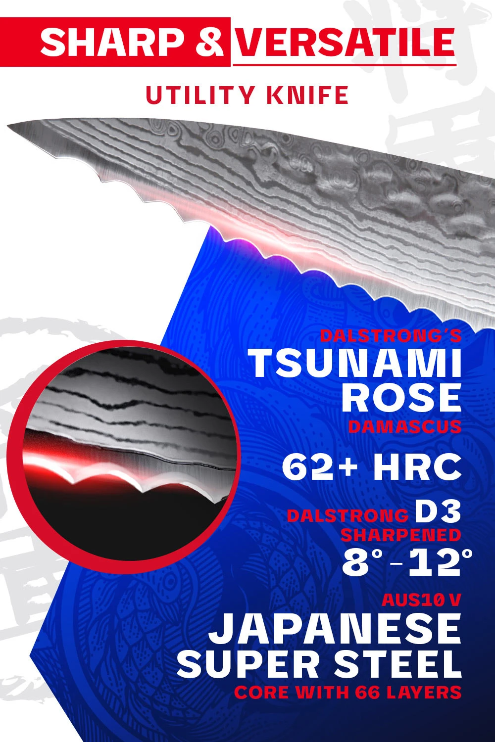 Serrated Utility Knife 6" | Shogun Series X | Dalstrong © 5 Serrated Utility Knife 6" | Shogun Series X | Dalstrong © - Image 3