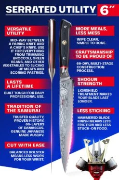 Serrated Utility Knife 6" | Shogun Series X | Dalstrong © 16 Serrated Utility Knife 6" | Shogun Series X | Dalstrong © -Dalstrong SS X 6in Serrated Utility Knife LISTING 5