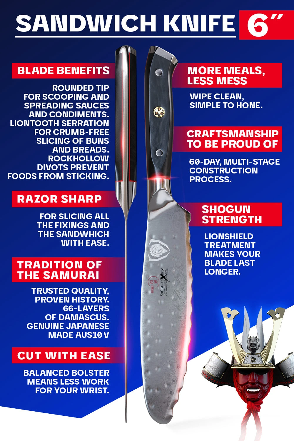 Ultimate Utility & Sandwich Knife 6" | Shogun Series X | Dalstrong © 8 Ultimate Utility & Sandwich Knife 6" | Shogun Series X | Dalstrong © - Image 6