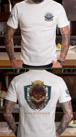 Armed To The Teeth Tee -Dalstrong white t shirt tattoo design 3 2f57f25a e1b8 42e5 95c4 7e52b5003204